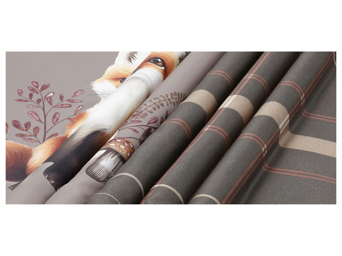 LIVARNO Bettwäsche aus Mikrofaser Satin mit floralem Tiermotiv, Multicolor, B/H: 155 x 220 cm und Kissenbezug 80 x 80 cm - Bild 3