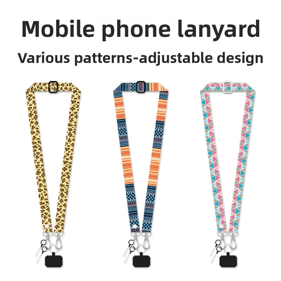 Universal einstellbares Lanyard Crossbody als Anti-Verlust Handy-Schultergurt mit breitem Seil und Dichtungsclip in Multicolour - Bild 1