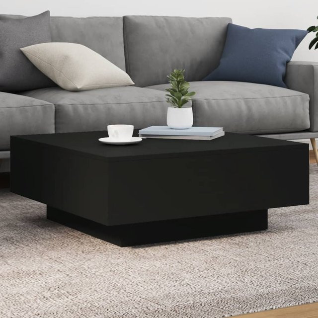 vidaXL Couchtisch mit LED-Beleuchtung in Schwarz, modern, B/T/H: 80 x 80 x 31 cm - Bild 3