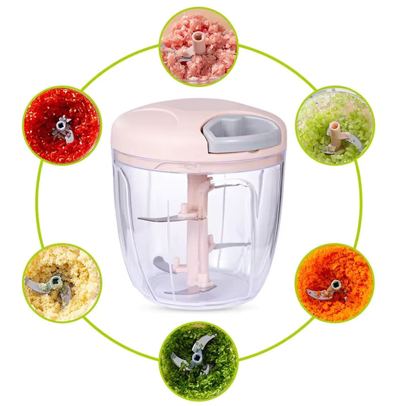 Manueller Küchen-Chopper in Pink für Knoblauch, Gemüse und Obst mit 500 ml oder 900 ml Volumen - Bild 3