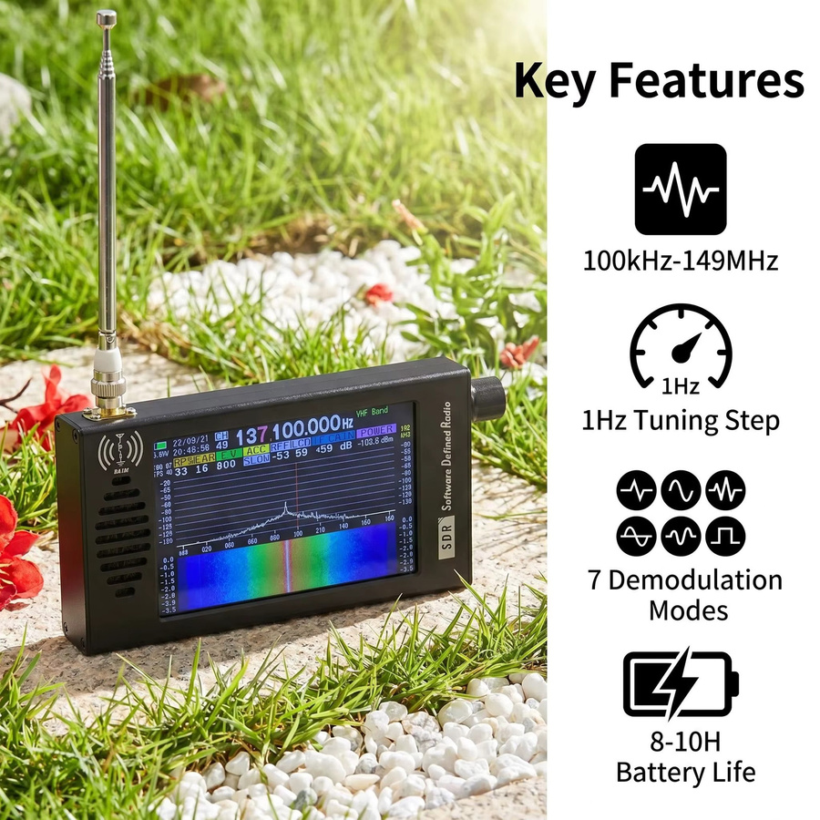 HTOOL SDR Radio Kurzwelle DSP Digital FM Receiver Transceiver mit Farbdisplay in Schwarz - Bild 2