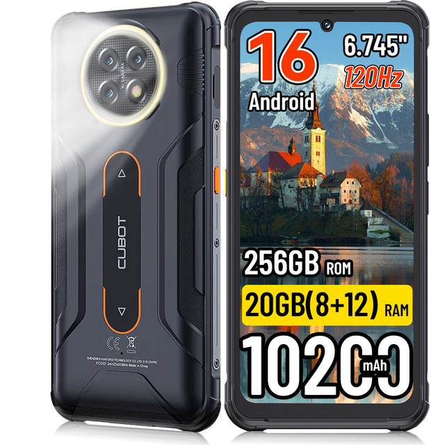 Cubot KingKong ACE 5 Robustes Smartphone in Schwarz mit 256GB ROM, 20GB RAM, 10200mAh Akku und 6,745 Zoll 120Hz Display sowie NFC und Android 16 - Bild 1
