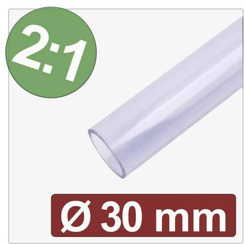 Quadrios 25CA615 Schrumpfschlauch ohne Kleber Transparent Durchmesser: 30 mm, Schrumpfrate 2:1, Meterware - Bild 1