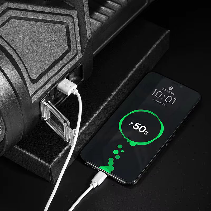 ESMARTER Leistungsstarker Suchscheinwerfer mit Taschenlampe und Powerbank-Funktion, Schwarz, Wiederaufladbare Lithium-Batterie - Bild 6