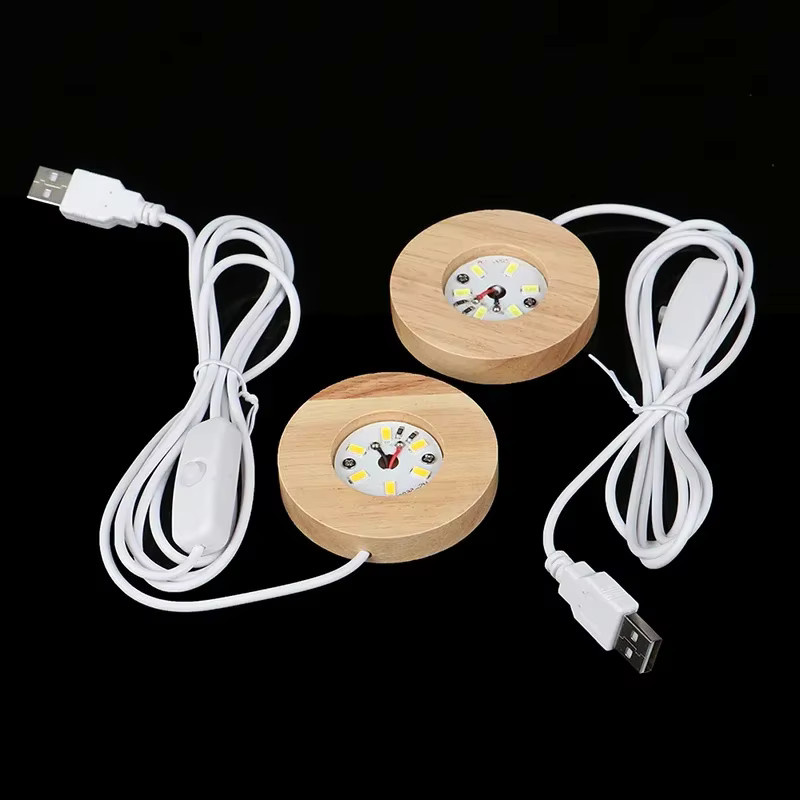 VENUSWING RGB LED Nachtlicht aus Holz mit USB-Anschluss, dekorative Tischlampe in Multicolour - Bild 6