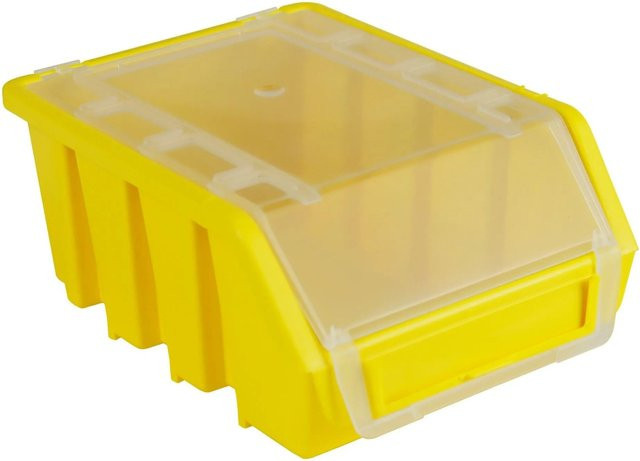 PROREGAL Sichtlagerbox mit Deckel aus Polypropylen, Gelb, H x B x T: 7,5 x 11,6 x 16,1 cm - Bild 1