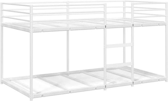 vidaXL Etagenbett aus Metall in Weiß für Kinder, Breite: 80 cm, Länge: 200 cm - Bild 1