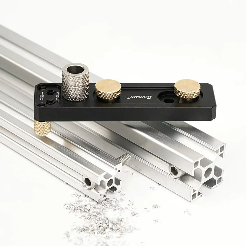 GDART Aluminiumprofil Bohrführung mit Schiebern und versenktem Stufenbohrer M6 in Schwarz - Bild 7