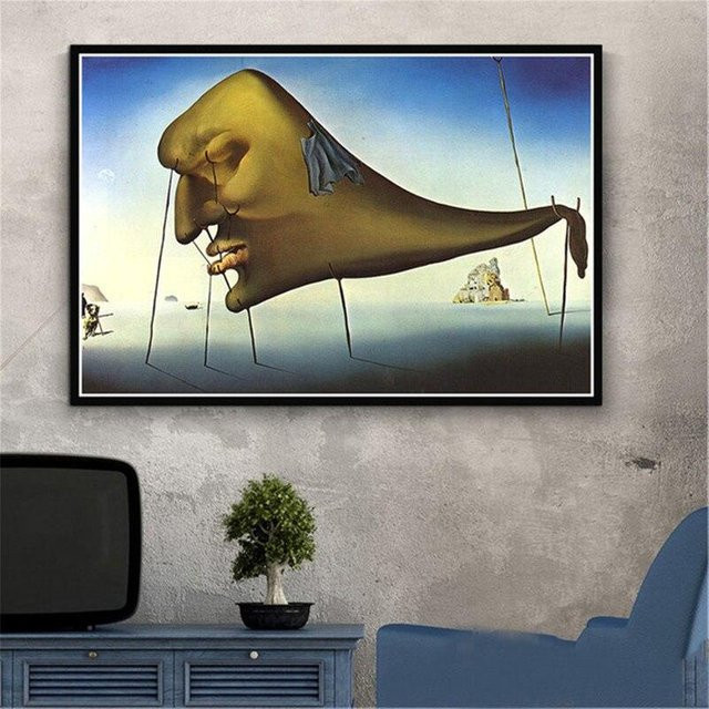 Salvador Dali Surrealismus Wandkunst Leinwandmalerei Lisa Gallery Schwarz/Weiß B: 60 cm, H: 90 cm - Bild 1