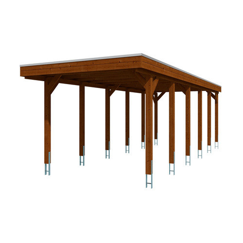 SKANHOLZ Carport Friesland aus Fichte mit EPDM-Dach in Nussbaum Braun, B: 860 cm, T: 320 cm, H: 239 cm - Bild 3
