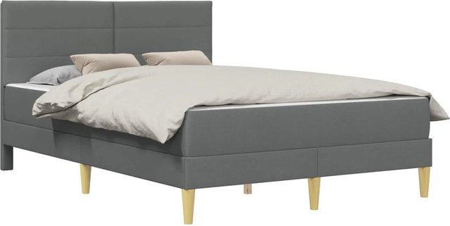 vidaXL Polsterbett in Grau mit Federkern und Stoffbezug, B/T/H: 140 x 200 x 96 cm - Bild 1