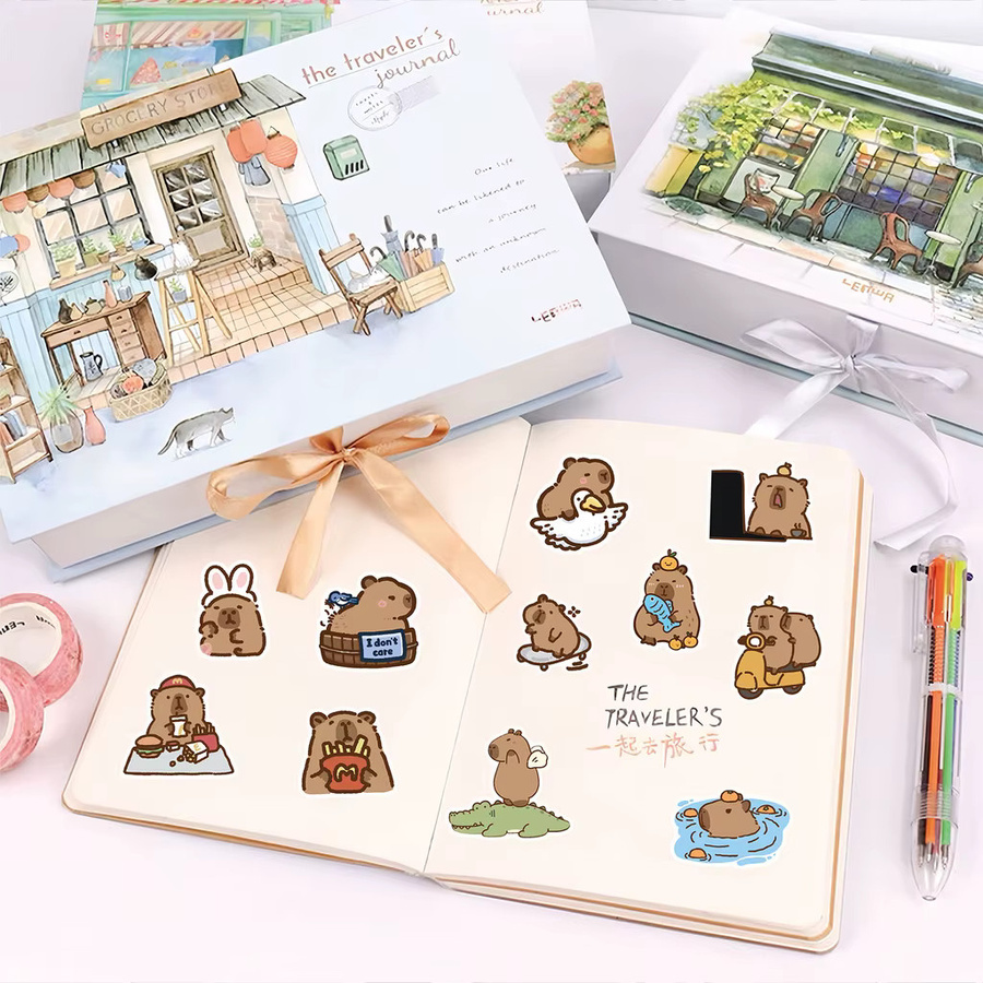 100 Stück Capybara Aufkleber Set von AnimeWorlds Store, bunte wasserfeste Tier-Aufkleber für DIY-Dekorationen - Bild 2