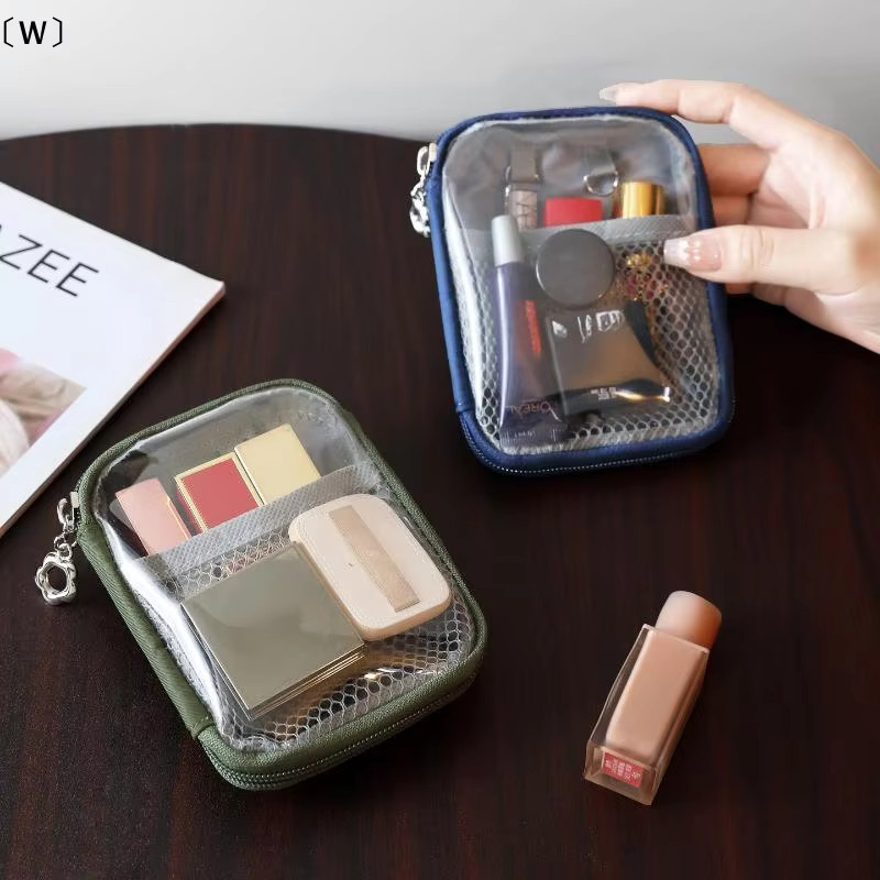 Multifunktionale Kopfhörer-Datenkabel-Aufbewahrungstasche aus transparentem PVC mit harter Schale, wasserdicht und großkapazitiver Organizer in Blau - Bild 2