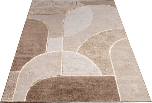 Moderner Teppich Tiana in Beige mit geometrischem High-Low-Effekt, B x T: 160 x 230 cm - Bild 1