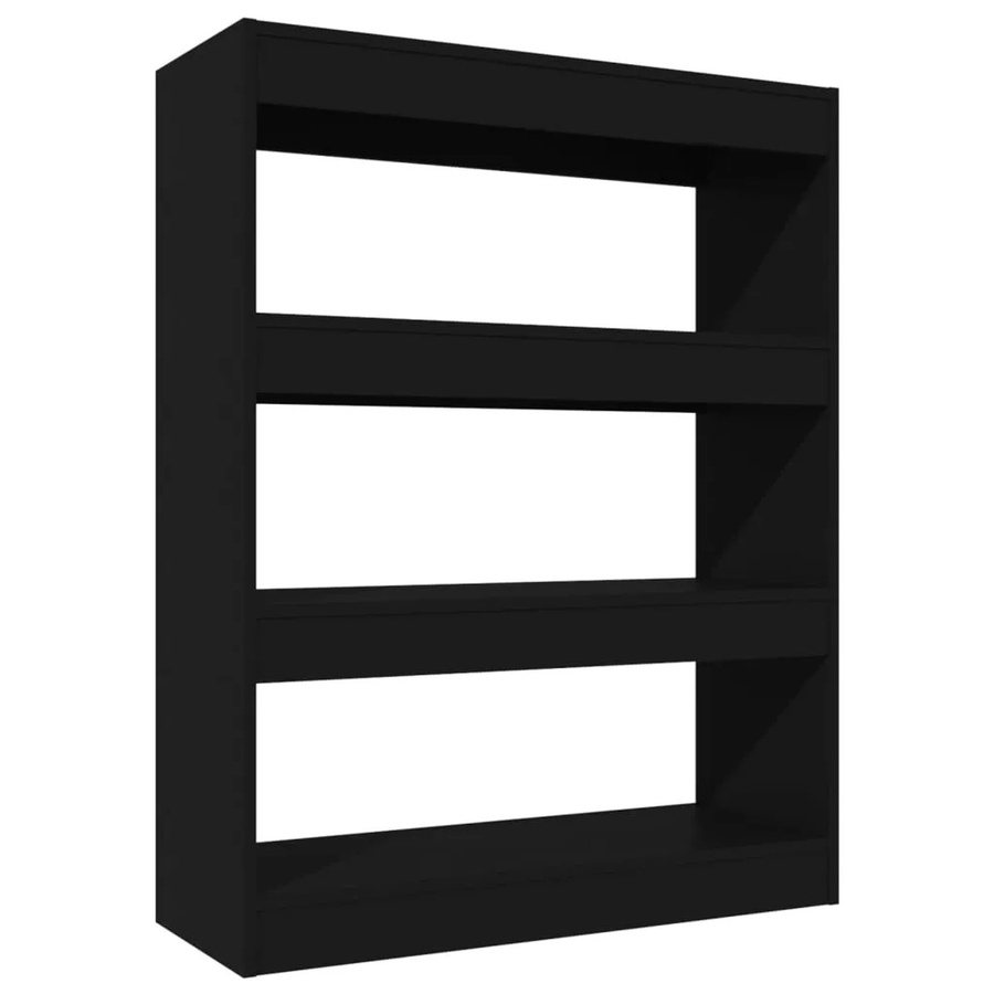 vidaXL Bücherregal und Raumteiler in Schwarz aus Holzwerkstoff, B/T/H: 80 x 30 x 103 cm - Bild 2