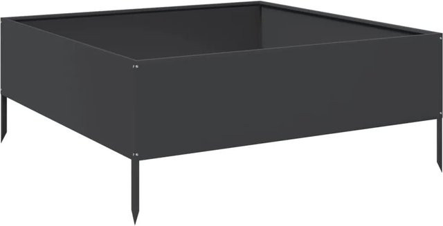 vidaXL Hochbeet aus Stahl in Schwarz B: 100 cm, T: 100 cm, H: 25 cm - Bild 1