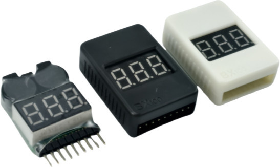 EVANOVM BX100 Lithium-Batterie-Detektor mit Summer und einstellbarem Niederspannungsalarm in Schwarz - Bild 1