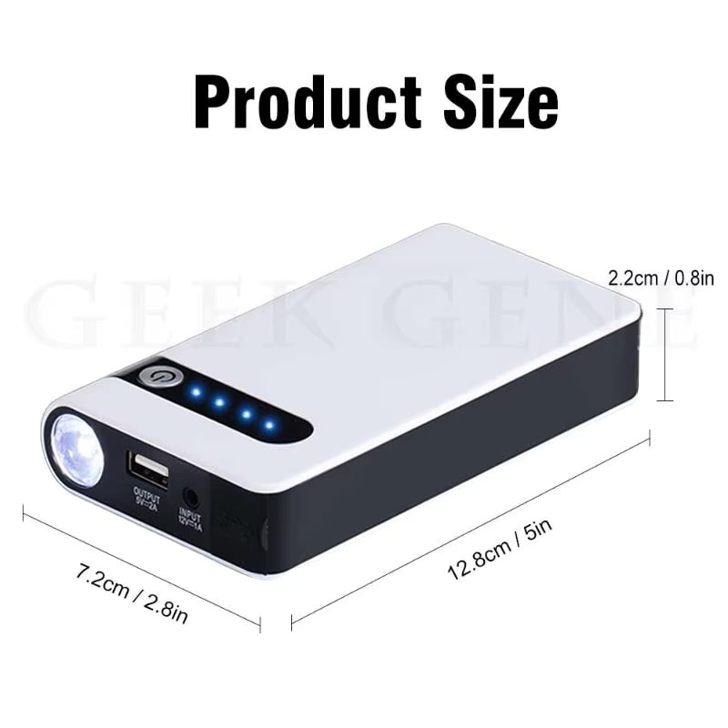GKFLY Tragbares Auto-Starthilfegerät 12V mit 2000A, Batterie-Booster und Powerbank in Weiß - Bild 5