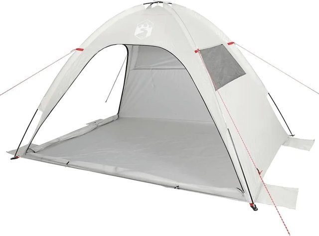 vidaXL Strandzelt Grau Wasserdicht aus Polyester B/T/H: 150 x 150 x 130 cm - Bild 1