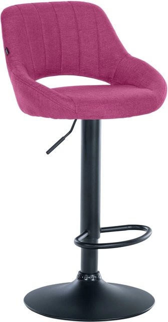 DELUKE Barhocker SEGAD mit Lehne aus Stoff in Lila und Schwarz, B/T/H: 46,5 x 48 x 85 cm - Bild 1