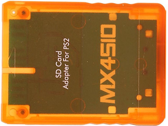 KaiSai MX4SIO SIO2SD Micro-Speicherkartenadapter für PlayStation 2, Transparent Orange - Bild 1