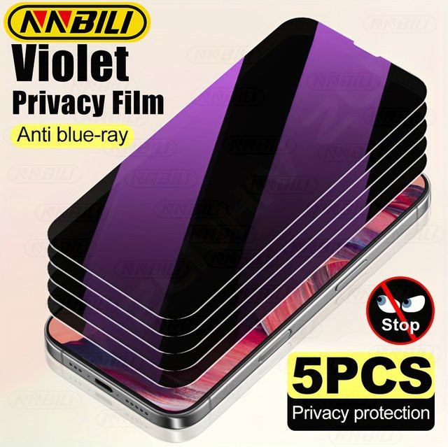 NNBILI Blickschutz-Displayschutzfolie aus gehärtetem Glas für iPhone 17 16 15 14 13 12 11 Pro Max 17e 16e 13 Mini Panzerglas - Bild 1