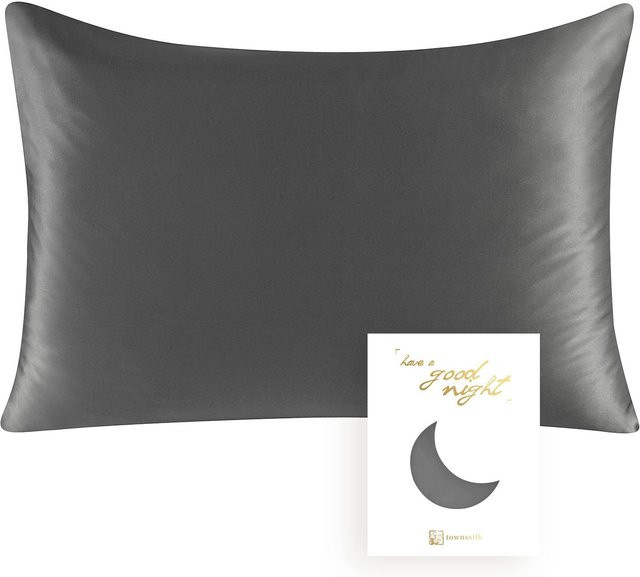 JMG Clothing Luxuriöser Kissenbezug aus 100% natürlicher Maulbeerseide, 22 Momme, doppelseitig verwendbar, Grau, B/H: 51 x 66 cm - Bild 1