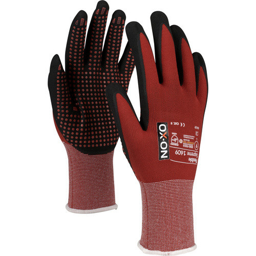 OX-ON Handschuh Flexible Supreme 1609 in Rot/Schwarz mit Nitrilbeschichtung in Größe XL - Bild 5