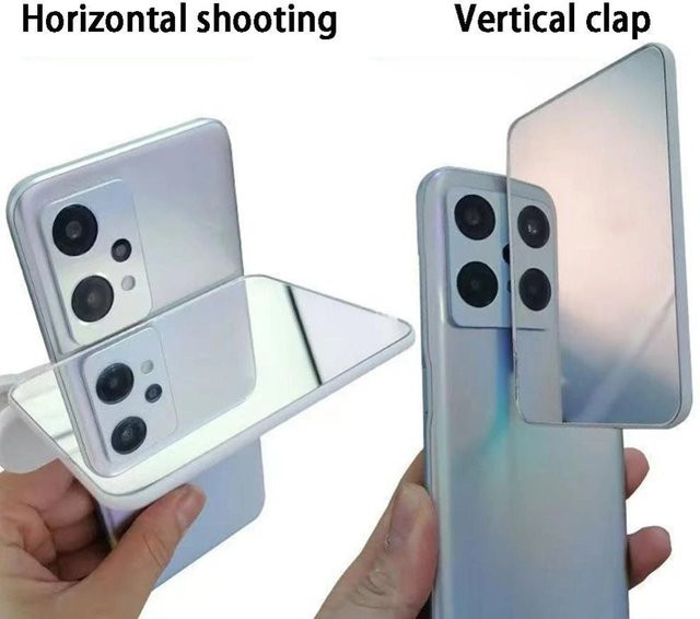 Smartphone Kamera Spiegel Reflexion Clip Kit für Selfie und Handyaufnahmen in Schwarz - Bild 1
