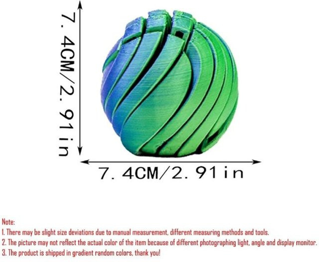 Binchi Outdoor Product 3D-gedruckter Schleimball Fidget Toy, Zahnradball, Flüssigkeitsstrom, Sensorische Kugel - Bild 1