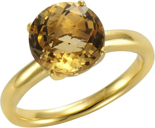 Jamelli Ring 925 Silber, vergoldet, Citrin, Damen - Bild 1