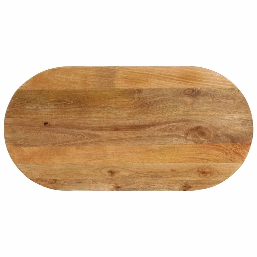 vidaXL Tischplatte aus Massivholz Mango in Braun, Oval, Rustikal, B/T/H: 120 x 50 x 2,5 cm - Bild 2