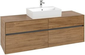 V&B Waschtischunterschrank Collaro in Kansas Oak, B/T/H: 160 x 54,8 x 50 cm, mit mittigem Waschtischanschluss - Bild 1
