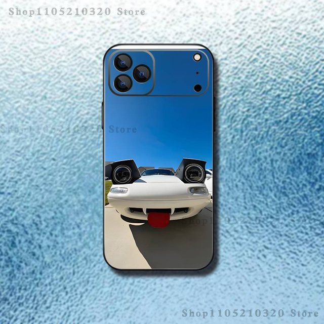 Handyhülle mit M-Miata M-Mx5 Motiv für Apple iPhone 12 bis 17, Farbe: Rot und Schwarz, weiche Hülle - Bild 1