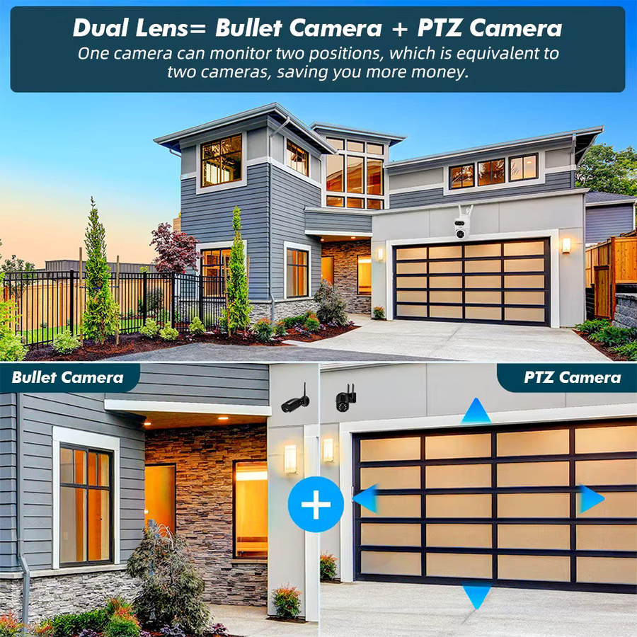 FUERS 5K 10MP Dual Objektiv IP Kamera Tuya Smart Home Sicherheit, Drahtlose WIFI CCTV Überwachungskamera für Außen mit Auto Tracking, Weiß - Bild 2