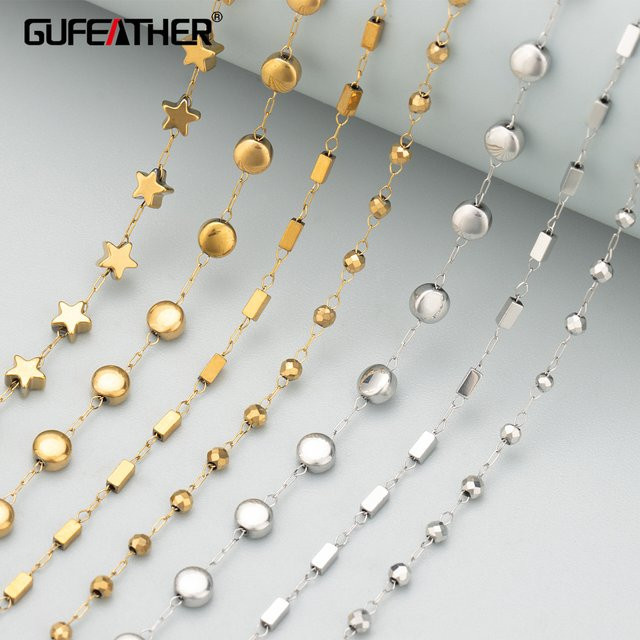 GUFEATHER Kette, Edelstahl, Unisex, 1 m - Bild 1