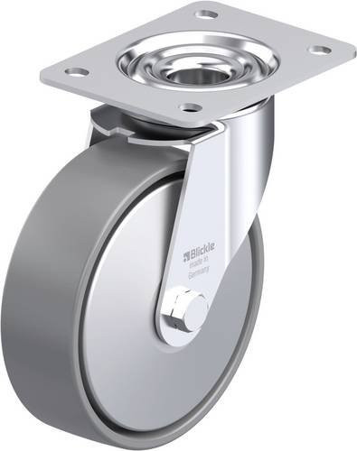 Blickle Stahlblech-Lenkrolle LE-PO 160G-ELS-FA in Grau mit 160mm Rad-Durchmesser und 300kg Tragfähigkeit - Bild 1