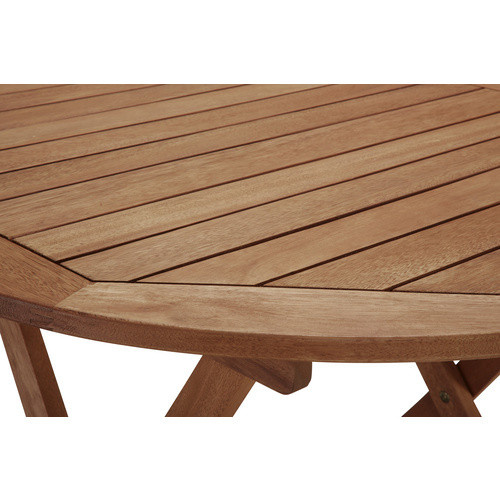 Merxx Klapptisch Borkum Rund aus Eukalyptusholz in Beige, Durchmesser: 100 cm, Höhe: 74 cm - Bild 3