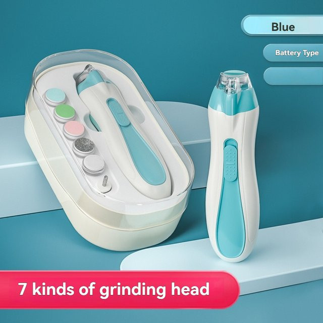 SLAIXIU Elektrischer Baby-Nagelschleifer in Blau, wiederaufladbar und leise, sicher für Neugeborene und Kleinkinder - Bild 1