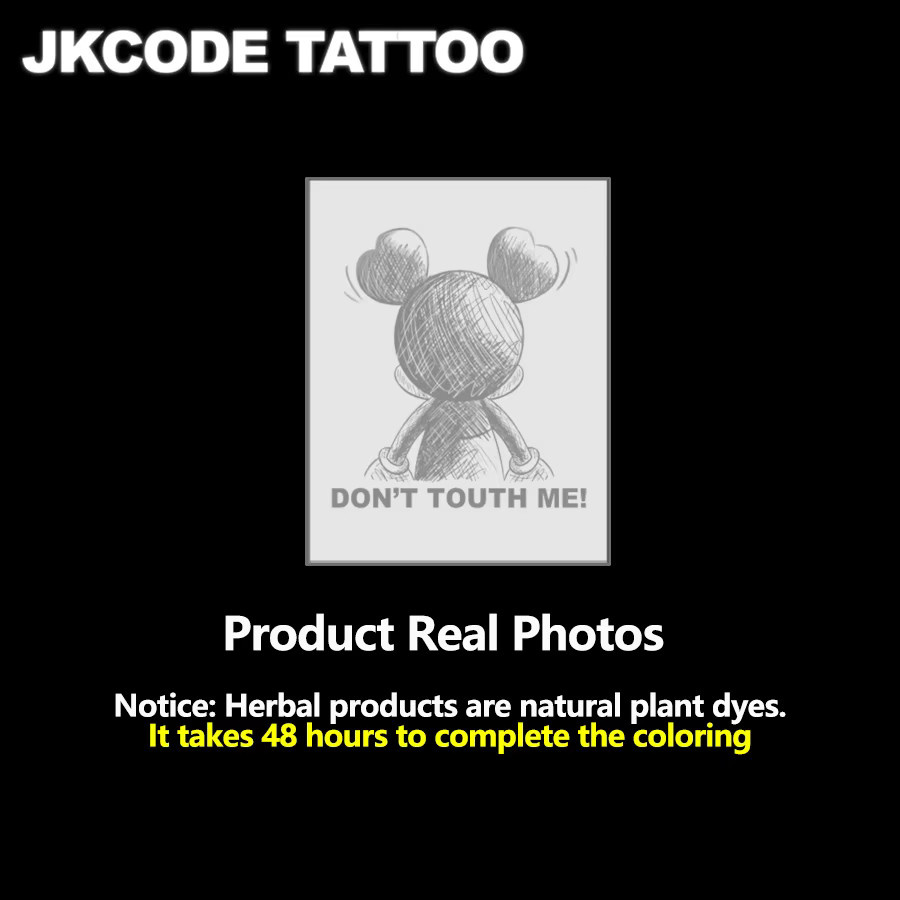 JKCODE TATTOO Temporärer Kräutertattoo-Aufkleber, Cartoon-Stil, wasserfest - Bild 3