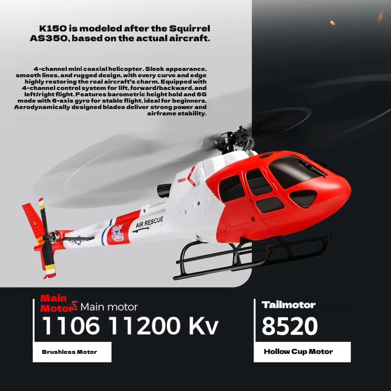 Wltoys RC Helikopter K150 As350 Little Squirrel, ferngesteuert - Bild 4