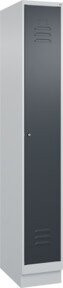 C+P Spind Classic PLUS Garderobenschrank mit Sockel, 1 Abteil, Grau/Anthrazit, H x B x T: 195 x 30 x 50 cm, mit Zylinderschloss und 3 Garderobenhaken - Bild 1