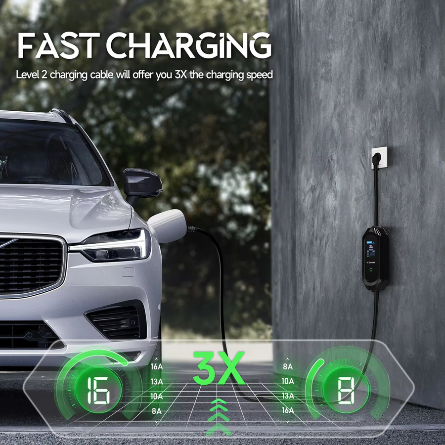 AFEEV Tragbares EV-Ladegerät Typ 1 SAE J1772 mit 3,5 kW und 16 A für die Schnellladung deines Elektroautos - Bild 3