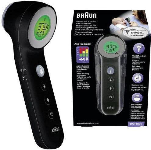 Braun No Touch + Touch Fieberthermometer Schwarz zur berührungslosen Messung - Bild 2