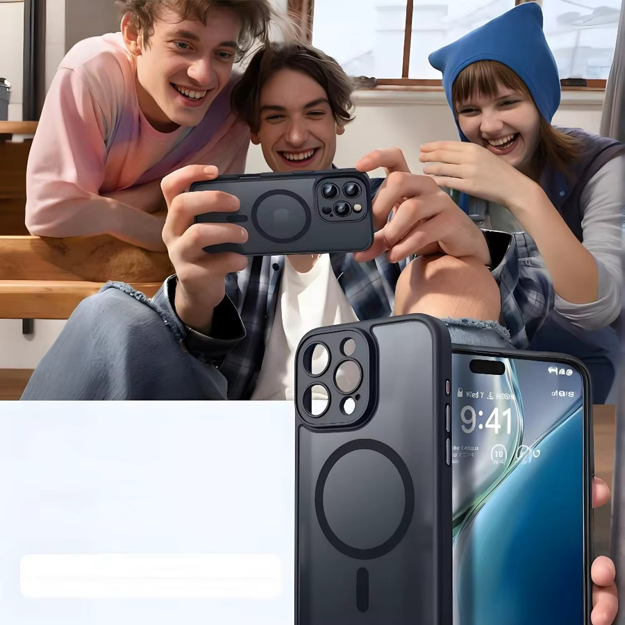 Ricestate Magnetische Hülle für iPhone 11 bis iPhone 17 Pro Max, Mattiert und Transluzent, Kompatibel mit MagSafe, Schwarz oder Transparent - Bild 5