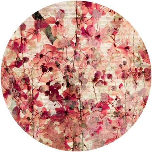 K&L Wall Art Vliestapete Runde Vliestapete Vintage Blüte Floral, mehrfarbig, matt, B: 153 cm, H: 140 cm - Bild 1