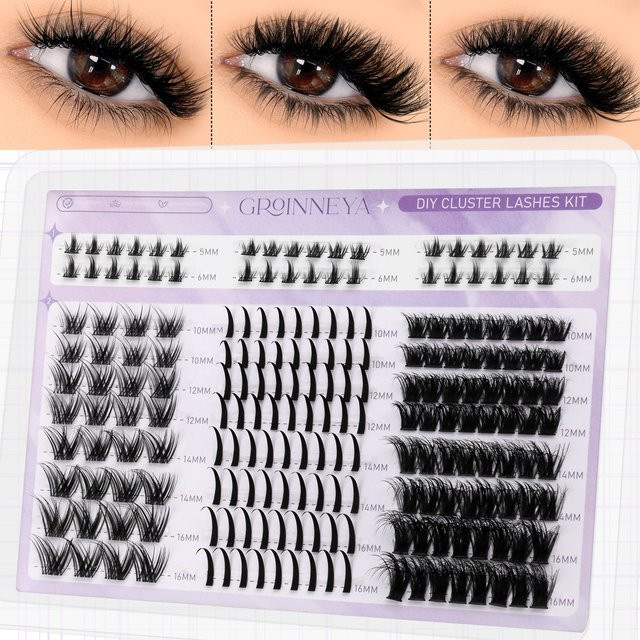 GROINNEYA Wimpern-Cluster, Volumen, DIY-Wimpernverlängerungen - Bild 1