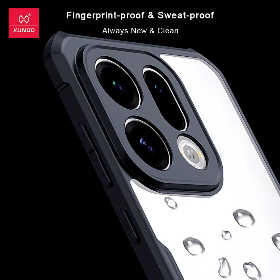 Xundd Stoßfeste Schutzhülle für Oppo Find X9 und Oppo Find X9 Pro, Transparente Schale mit schwarzen Streifen - Bild 4