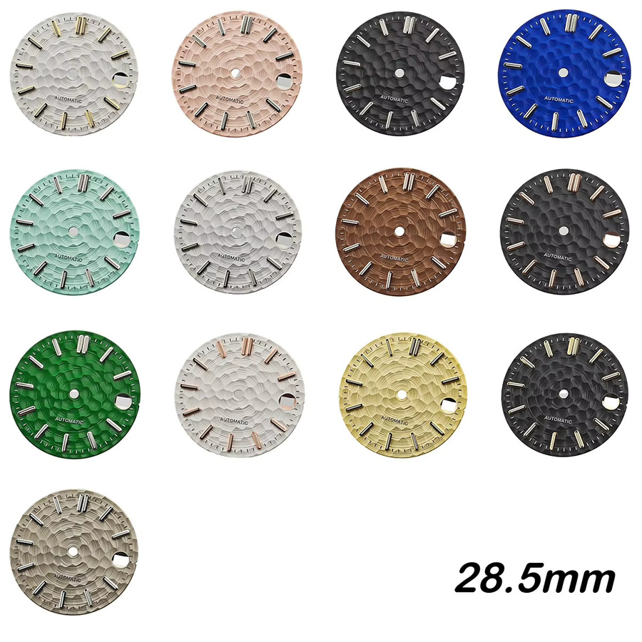 CAOWTAN Uhrenzifferblatt, 28,5 mm, Wabenstruktur, grün, Edelstahl, Unisex - Bild 2