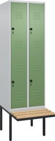 C+P Doppelstock-Spind Classic PLUS Sitzbank mit 2 Abteilen und Buche-Hartholz Sitzfläche, B/T/H: 212,0 x 60,0 x 81,5 cm - Bild 1